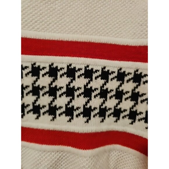 Vintage Lacoste Tight-Knit Vest Houndstooth Men Medium Preppy Academia Nautical - Picture 4 of 6